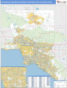 Los Angeles-Long Beach-Anaheim Metro Area Digital Map Basic Style